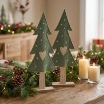 Itens Árvore de Natal decorativa em feltro verde com estrelas em forma de coração Alt.52cm 2 unidades