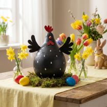 Itens Frango decorativo decoração de madeira preta galinha decoração de Páscoa em madeira Alt.13cm