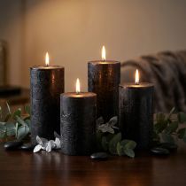 Itens Velas pretas velas pilar cor sólida 50x100mm 4 un
