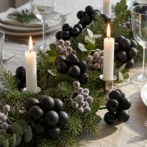 Itens Mini bolas de Natal em arame vidro preto Ø20mm 140 un
