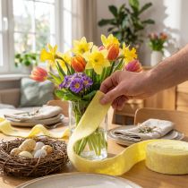 Itens Fita de feltro amarelo claro 7,5cm 5m