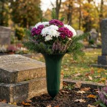 Itens Vaso grave 42 cm vaso verde escuro decoração grave luto floricultura 5 unidades