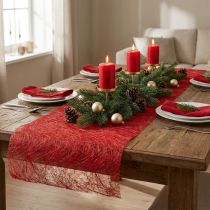 Itens Caminho de mesa Deco fleece Sizoweb vermelho 30cm 5m
