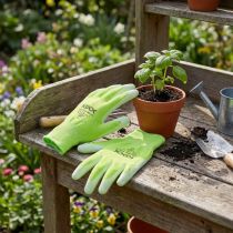 Itens Luvas de jardim de nylon Kixx tamanho 8 verde claro, limão