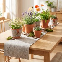 Itens Fita de feltro, fita adesiva cinza-natural 15cm 5m
