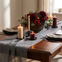 Itens Corredor de mesa Dekovlies corredor de mesa decorativo de lã cinza 23cm 25m