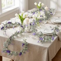 Itens Guirlanda Lilás Artificial para Decoração de Primavera, Ideal para Ocasiões Especiais e Design Sazonal, 145cm (2 peças)