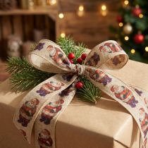 Itens Fita de Natal rústica fita Papai Noel 25mm 15m