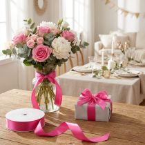 Itens Fita para presente e decoração 25mm x 50m rosa