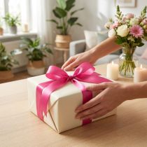 Itens Fita para presente e decoração 10mm x 50m rosa