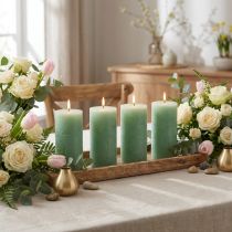 Itens Velas Pilar Verde Jade, Tingidas por Inteiro, Velas Decorativas de Alta Qualidade 70x120mm, Decoração de Mesa Elegante e Ótima Ideia para Presente, Conjunto de 4