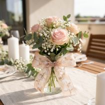 Itens Fita de organza, flores de algodão, fita decorativa, rosa, 40mm, 15m