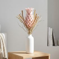 Itens Flor artificial exótica rosa grande flor de abacaxi 74cm