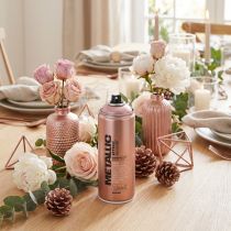 Itens Tinta spray com efeito metálico, ouro rosa, lata de 400ml