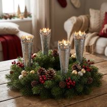 Itens Suporte para velas de chá para colar prata Ø5cm H24cm 4 peças