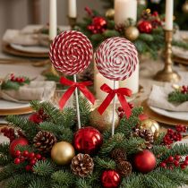 Itens Pirulito Decoração de Natal em espuma de pirulito branco vermelho Alt.30cm 2 unidades