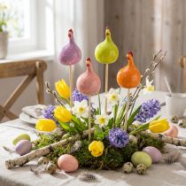 Itens Estacas decorativas em formato de galinha para arranjos florais de primavera e decoração de mesas, 7,5 cm, 4 peças