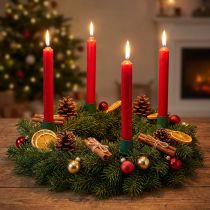 Itens Castiçais para velas cônicas, plástico verde, Ø2,2cm, 5 peças