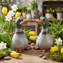 Itens Patos decorativos em cerâmica marrom verde drake sentado Alt.17,5 cm 2 unidades
