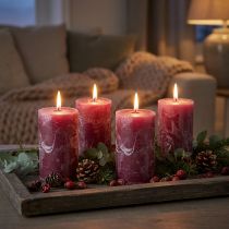 Itens Conjunto de 4 velas cilíndricas em formato de frutos silvestres, 60x100mm – decoração aconchegante.