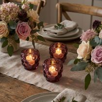 Itens Castiçal porta-velas de vidro em baga Ø7cm Alt.7cm 6 un