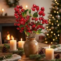 Itens Ramo decorativo de Rosa Mosqueta com frutos vermelhos C60cm 2 un