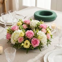 Itens Anel de espuma floral com base para arranjo verde Ø24cm 2 un