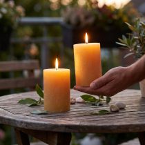 Itens Velas de pilar cor mel, 85x120mm, conjunto de 2, decoração para casa e jardim.