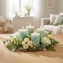 Itens Velas de cor sólida verde claro 60x80mm 4 un
