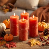 Itens Velas de cor sólida laranja 50x100mm 4pcs