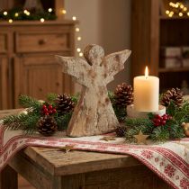 Itens Decoração de anjo de Natal em madeira de mangueira de Natal 20×18×2,5cm