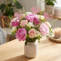 Itens Plugue flor Dia das Mães Plugue decorativo coração rosa 7cm 12 un