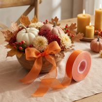 Itens Fita de organza fita de presente fita laranja ourela 25mm 50m