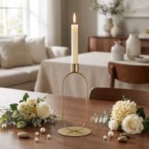 Itens Castiçal Castiçal Oval Dourado Ø10cm A21cm