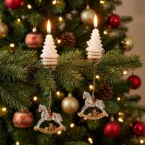 Itens Suporte para vela de Natal em forma de cavalo de balanço, 20 cm, conjunto com 3 peças