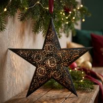 Itens Cabide de Natal estrela de metal preto H25.5cm