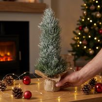 Itens Mini árvore de Natal com neve artificial em saco Alt. 41cm