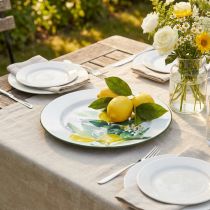 Itens Prato decorativo, mediterrâneo, prato de metal com ramo de limão Ø34cm