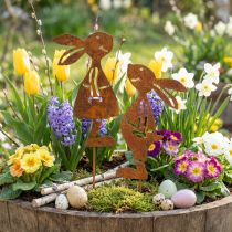 Itens Decoração de jardim coelho ferrugem plug decorativo Páscoa 8×16cm 2pcs (1par)
