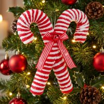 Itens Bastões de doces decorativos para pendurar decorações de árvores de Natal vermelhas e brancas 28 cm