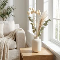Itens Flores de Craspedia secas, baquetas branqueadas, 60 cm, 10 peças