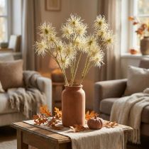 Itens Xanthium flor artificial creme decoração de outono 6 flores 80 cm 3 unidades