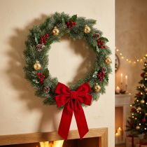 Itens Guirlanda de pinheiro artificial com cobertura de gelo, decoração de parede, Natal, pinheiro verde, glitter, Ø45cm