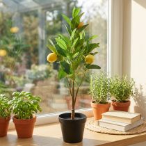 Itens Limoeiro artificial em vaso, decoração mediterrânea, planta de limão artificial, 58 cm de altura.