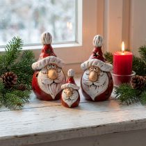 Itens Linda figura de Papai Noel em cerâmica, vermelha e branca, 10cm - decoração de Natal perfeita - 4 peças