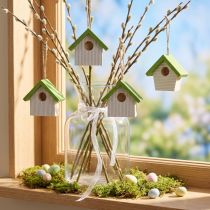Itens Decoração suspensa decoração de primavera decoração de casa de passarinho caixa de nidificação 6,5 cm 8 peças