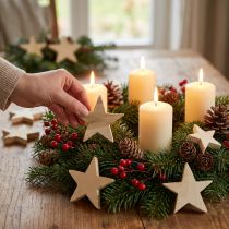 Itens Decoração dispersa estrelas de Natal estrelas de madeira natural Ø5,5cm 12 unidades