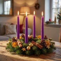 Itens Velas cônicas Velas Wenzel roxas 250/23mm 12 un