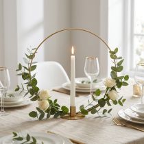 Itens Anel decorativo de metal porta-vela champanhe Ø35cm