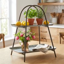 Itens Suporte para bolo vintage bandeja decorativa mesa prateleira metal H47cm